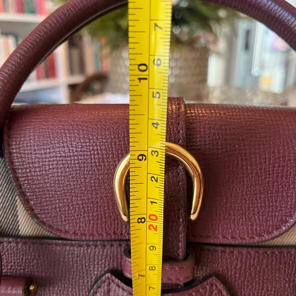 Burberry Dark Red Leather 2-way Bag - Picture 7 of 16